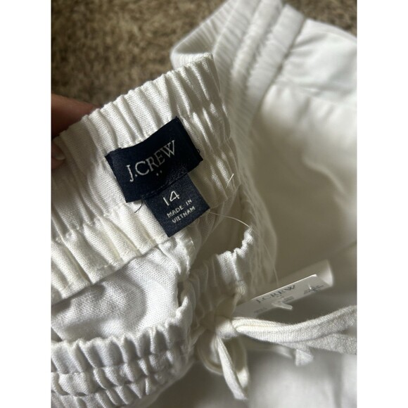 J. Crew Factory Linen-Cotton Blend Drawstring Pants Sz 14 AW839 NWT Coastal - Picture 8 of 9